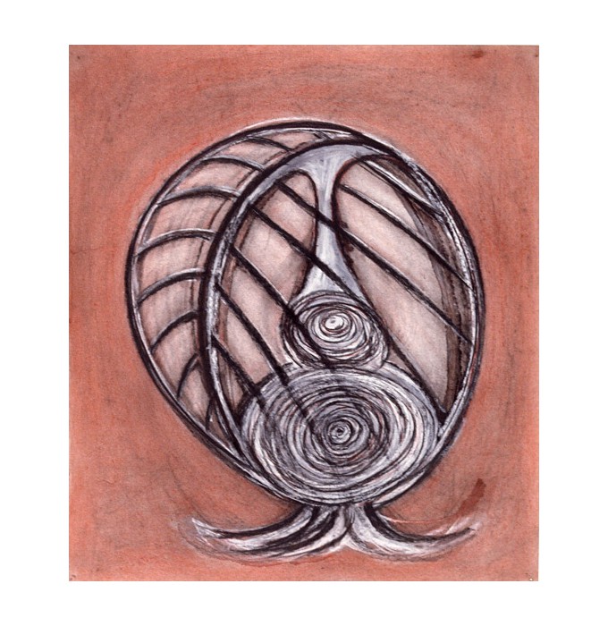 Drawing, Oil Stick and Charcoal, 25 in x 19 in