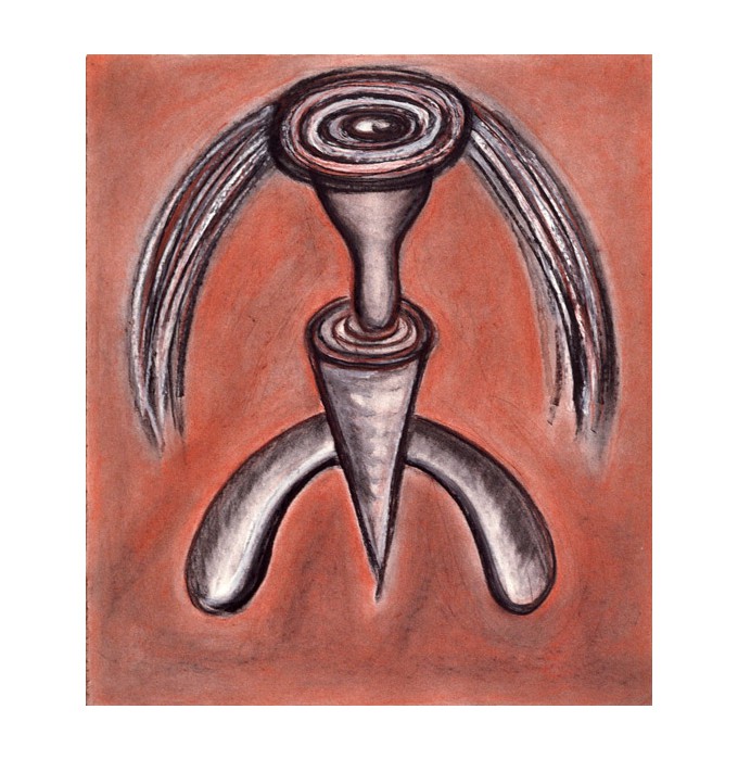 Drawing, Oil Stick and Charcoal, 25 in x 19 in