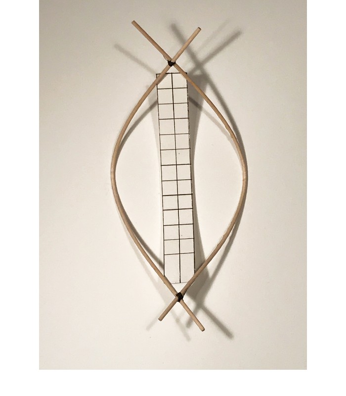 A Piece of the Moon 3-dimensional print etching with sticks 7 x- 4 in