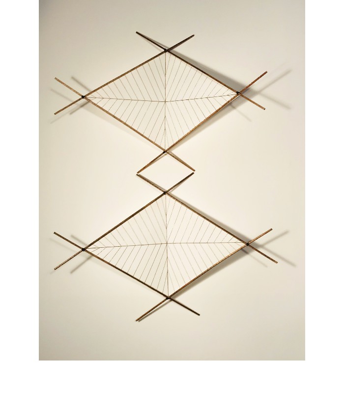 Walking Sticks 3-dimensional print etching with sticks 7 x 12 in
